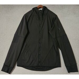 Hylete Hoodie Mens Size Large Black Full Zip Athletic Fleece Stretch Sweatshirt